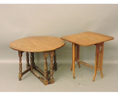 An oak gate leg table, and a Sutherland table