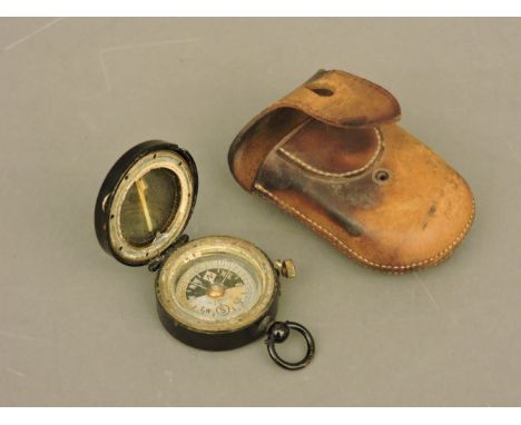 The Steward Patent Liquid compass, with inscription 'Major Gen Hammersley', in leather pouch, Major General Hammersley, 1858-