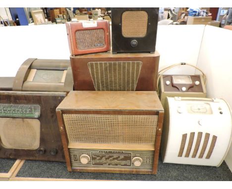 Ten old radios, Cossar, RCA Victor Murphy, GEC, Sky Master, Ever Ready, etc