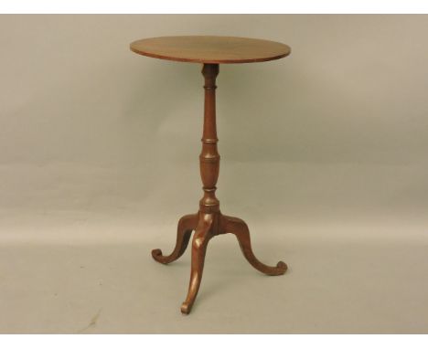 A 19th century mahogany tripod lamp table, with an oval top, provenance: Stonebeck House, Bath