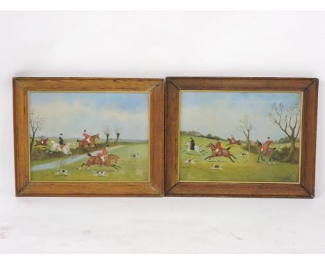 Philip Henry Rideout (1860-1920)HUNTING SCENESBoth signed, one dated 1909, oil on canvas31 x 41cm