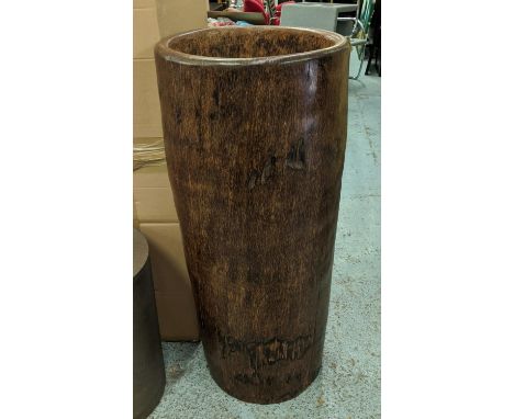 HOLLOWED OUT PALM TRUNK VASE, 112cm x 50cm. 