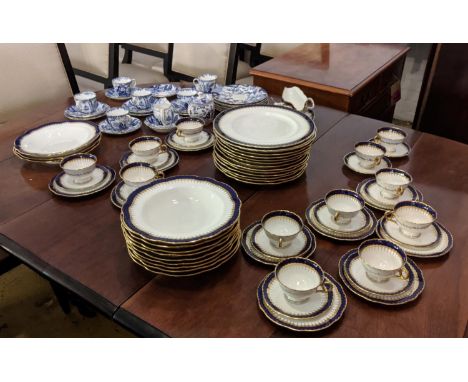 A ROYAL CROWN DERBY 'MIKADO' PART TEA SET, comprising approx. six cups, five saucers, four side plates, seven dessert plates,