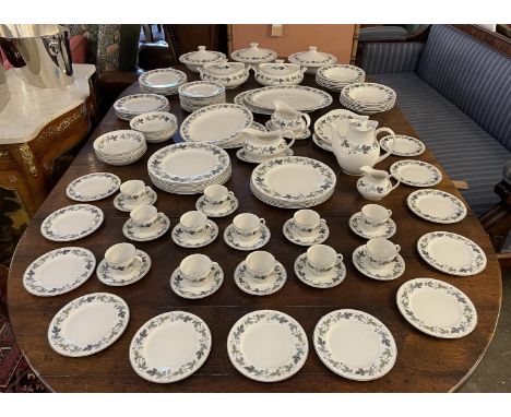 ROYAL DOULTON DINNER SERVICE, 1960's burgundy pattern with grape vine decoration comprising 12 dinner plates, 12 salad plates