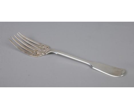 A Victorian silver fish-serving fork; assayed for Sheffield, 1870 by Martin, Hall and Co. Total weight: 130.2g  