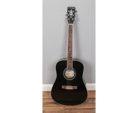 A Stretton Payne acoustic guitar. Model number SPD1 BK.  