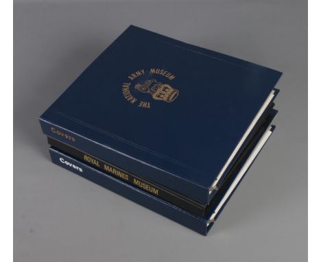 Three albums of military themed First Day and First Flown Covers including National Army Museum, Royal Marines Museum and sma