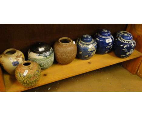 8 Oriental ceramic ginger jars.