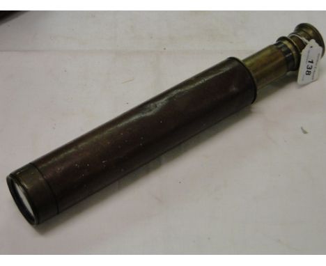 A 2 draw brass telescope by Broadhurst Clarkeson & Co., London, length extended 23.5".