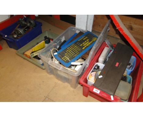 4 boxes of engineer's tools, Tins of tools, model maker's items etc