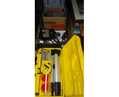 Boxed laser spirit level,  projector etc