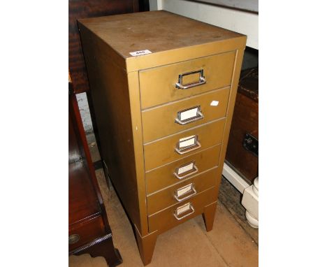 A Vintage metal 6-drawer filing cabinet.