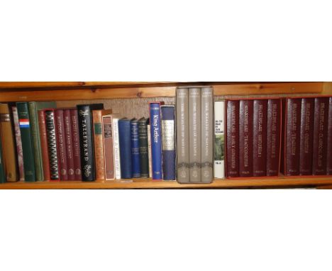 Shelf of folio books including Shakespeare