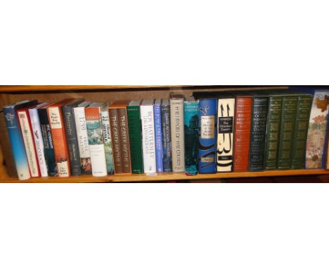 A shelf of folio books, books on native Americans etc