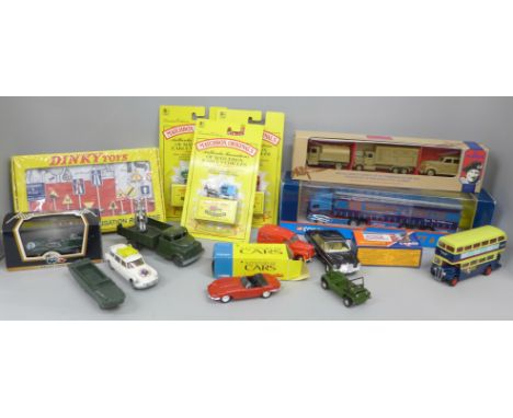 Model vehicles, etc., Dinky Toys signs set, Corgi lorry, Lledo El Alamein commemorative set, Lone Star lorry