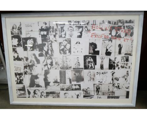 Rolling Stones Exile on Main Street promotional poster, framed