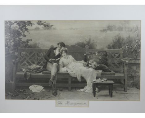 After Marcus Stone R.A. (British, 1840-1921), 'The Honeymoon', lithograph. H.28cm W.50cm 