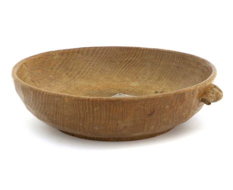 Robert Mouseman Thompson (1876-1955): An English Oak Circular Fruit Bowl, circa 1940s/50s, tooled exterior and interior, with