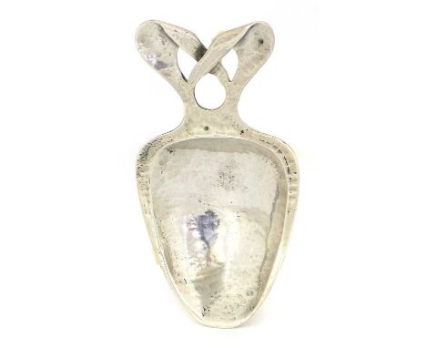 Archibald Knox (1864-1933) for Liberty &amp; Co.: A Cymric Silver Caddy Spoon, with a Celtic knot handle and planished finish