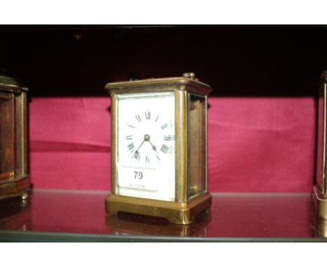 A French brass cased carriage clock 