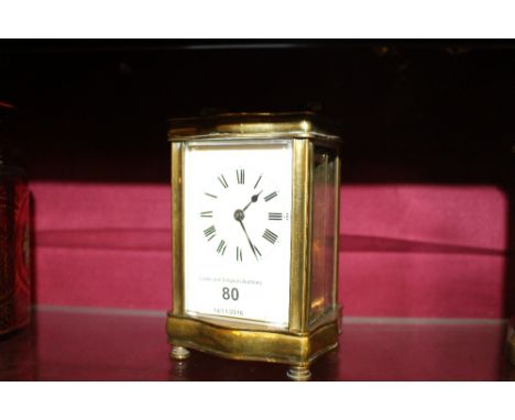 A French brass cased carriage clock 