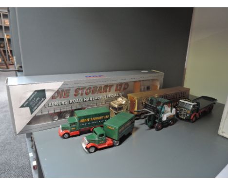 A Tekno 12/1995 1:50 scale diecast, DAF Eddie Stobart Articulated Wagon, boxed along with five Corgi &amp; Days Gone Eddie St