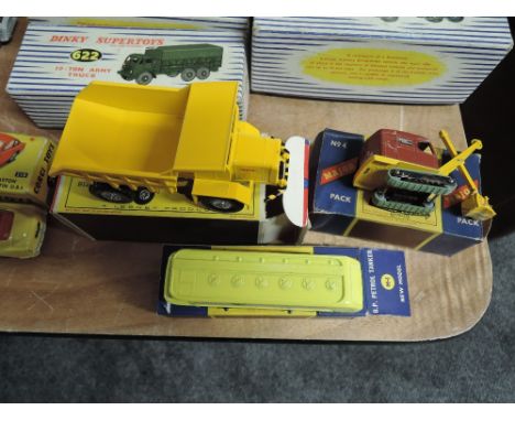 Three Matchbox diecasts, K5 King Size Foden Dump Truck, No1 Major Pack BP Petrol Tanker and No4 Major Pack Ruston Bucyrus Pow