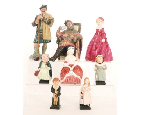 Seven assorted Royal Doulton figures comprising The Laird HN2361 (marked as a second), The Foaming Quart HN2162 (marked as a 