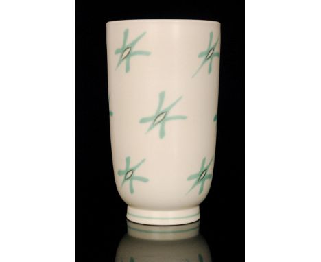 A 1950s Poole Pottery Freeform shape 722 footed vase decorated in the FST pattern, impressed and painted marks, height 24cm