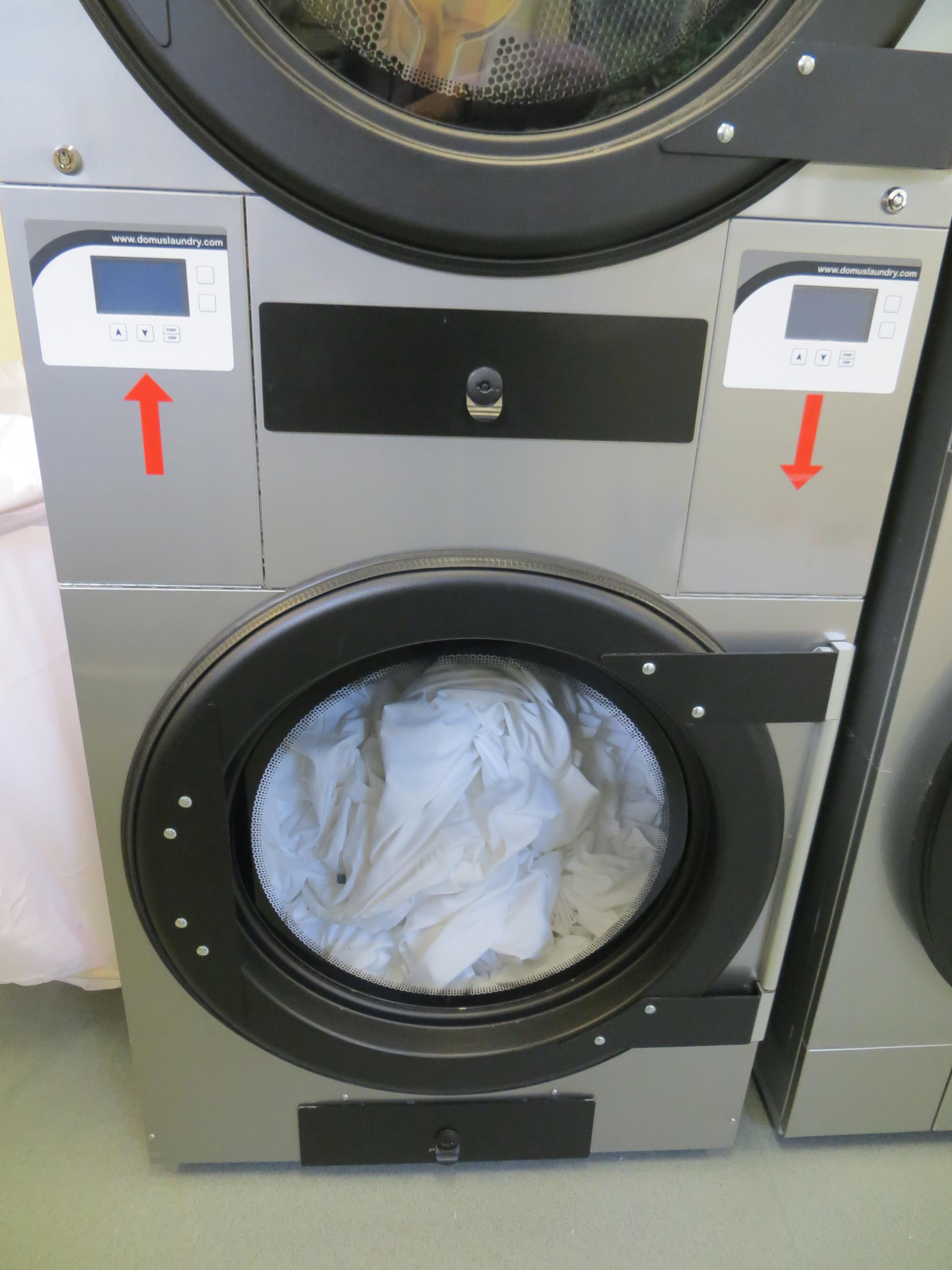 Domus DTP218G Stacked 18Kg Commercial Gas Tumble Dryer s/n 86757 230v Gas Power 24Kw. **NB A wor