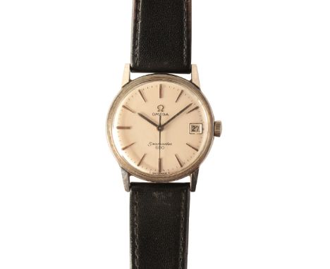 OMEGA SEAMASTER 600: A GENTLEMAN'S  STAINLESS STEEL WRISTWATCH with manual wind movement, the white dial with silver baton nu