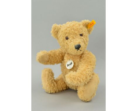 A STEIFF 'ELMAR' TEDDY BEAR, No022456, soft plush golden brown fur, fully jointed, height 32cm (slightly dirty eye and nose)