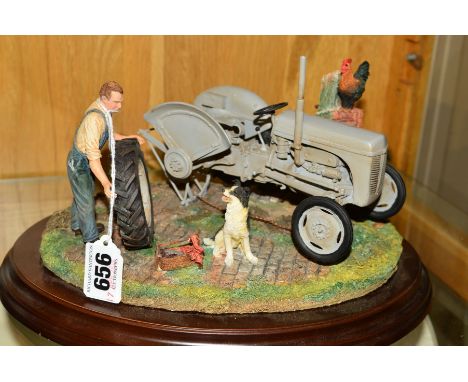 A COUNTRY ARTISTS (COUNTRY LEGEND) FIGURE GROUP, 'Widening the Track' O1909, by Keith Sherwin (tractor loose to base)