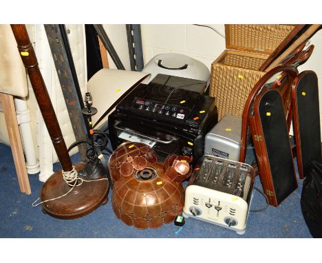 AN IGENIX MINI OVEN, Tefal portable hob, a mini fridge, a Panasonic DVD player, a Morphy Richards toaster, a wicker basket wi