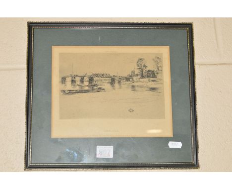 AFTER JAMES ABBOT MCNEIL WHISTLER, 'Chelsea' an etching published by London Virtue &amp; Co, monogram to the plate, titled be