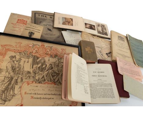 COLLECTION OF WWI AND II PAPER EPHEMERA, comprising a Served with honour and was disabled in the Great War certificate to No.