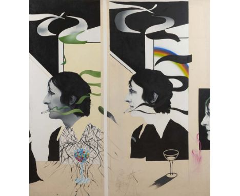 Micheal Farrell, 1940-2000SELF PORTRAIT, LA RUCHE, PARISOil on canvas, 69 1/2" x 65" (176.5 x 165.1cm), signed, inscribed and