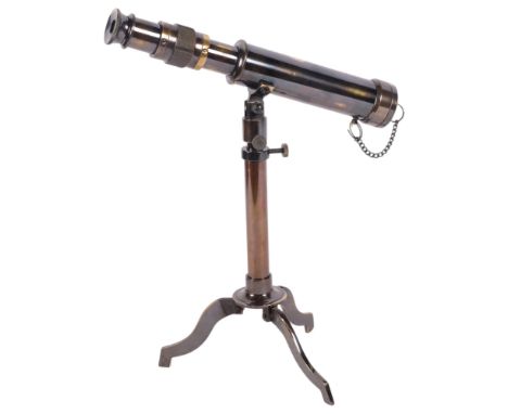 A reproduction telescope on tripod stand, H30cm