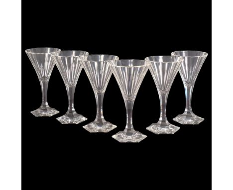A set of 6 Moser Thomas pattern crystal glasses, facet-cut from rim to base, designed in 1929 by Leo Moser, H14cm
