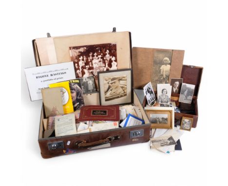 A large quantity of ephemera, including portrait cards, family photographs, catalogues, leather suitcase, etc