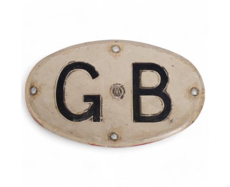 RAILWAYANIA - a Vintage tinplate AA (Automobile Association) GB oval sign, diameter 24cm