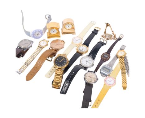 Various wristwatches, including Timex, Casio, Citizen quartz, etc