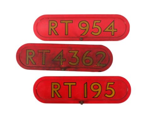 3 Vintage steel Routemaster bus numbers, L51cm