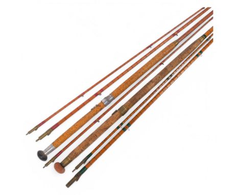 2 Vintage split-cane fishing rods, comprising Bernard &amp; Son 4230 steel centre, and Hardy Brothers Ltd 'The Hi Regan' salm