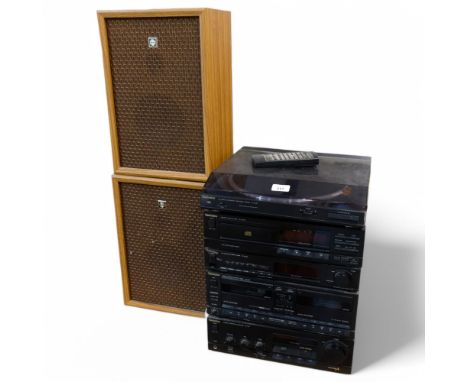 A Technics separate stereo system, including turntable, compact disc player, tuner, cassette deck and amplifier, together wit
