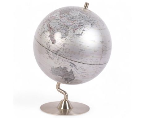 A DonRegaloWeb world silver globe, diameter 24cm