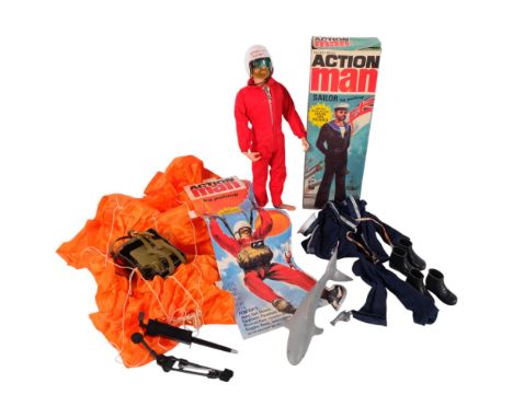 ACTION MAN - an Action Man sailor by Palitoy (white under shirt missing), also including a red jumpsuit and Action Man Red De