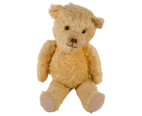 A Vintage blond Plush teddy bear (some wear), L60cm