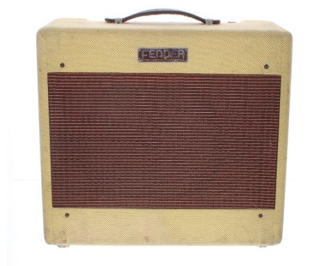 1953 Fender Deluxe guitar amplifier, made in USA, ser. no. 0851, tube sheet code CJ, recovered tweed tolex (USA voltage)