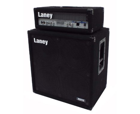 Laney RB9 bass guitar amplifier head, with matching Laney Richter RB410 speaker cabinet